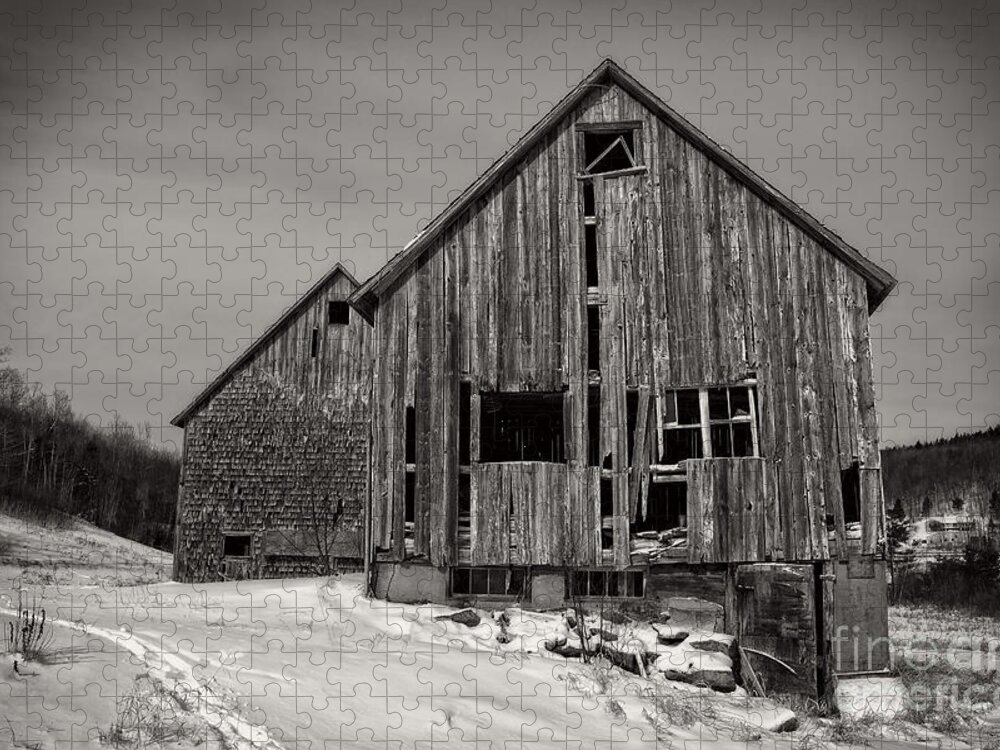 Old Jigsaw Puzzle featuring the photograph Haunted Old Barn by Edward Fielding