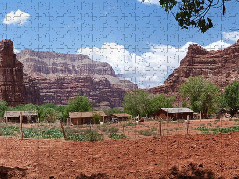 Havasupai Jigsaw Puzzle featuring the photograph Havasupai Village Panorama by Alan Socolik