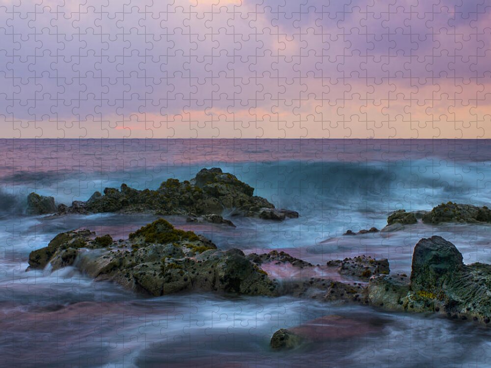 Hawaii Jigsaw Puzzle featuring the photograph Hawaiian Waves at Sunset by Bryant Coffey