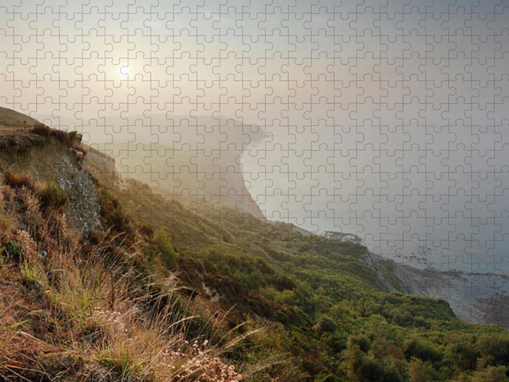 Tranquility Jigsaw Puzzle featuring the photograph Hazy Sunrise From The Summit Of Golden by James Osmond