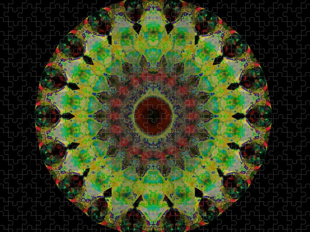 Mandala Jigsaw Puzzle featuring the painting Heart Aura - Mandala Art By Sharon Cummings by Sharon Cummings