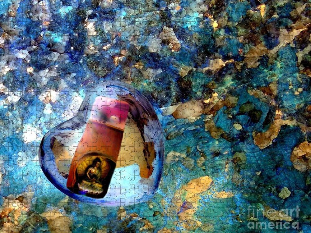  Jigsaw Puzzle featuring the photograph Heart Glass Orbs Stupa by Mars Besso