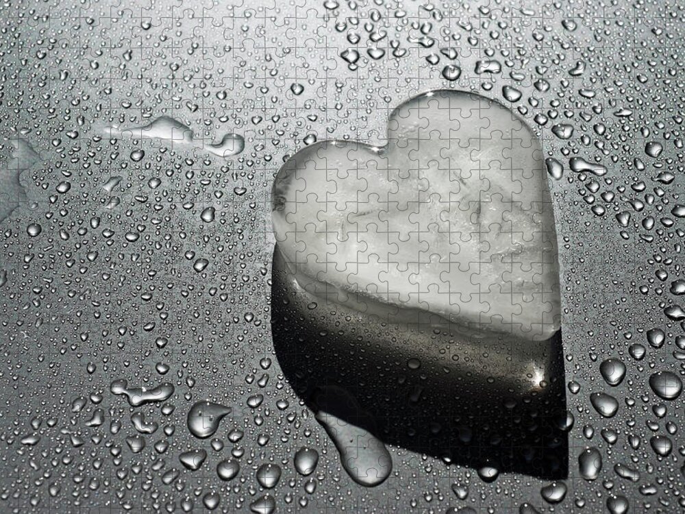 Melting Jigsaw Puzzle featuring the photograph Heart Made Of Ice by Patrizia Savarese