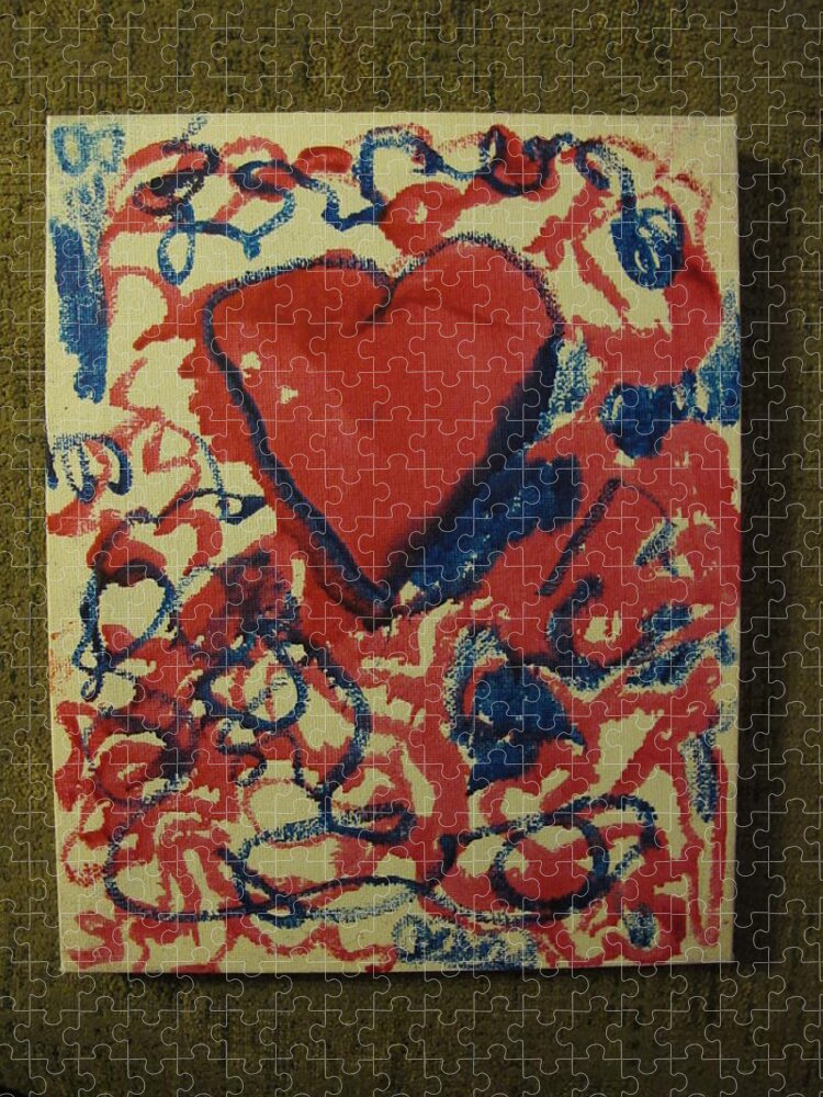 Desirea Jigsaw Puzzle featuring the painting Hearts Entwined by Lawrence Christopher