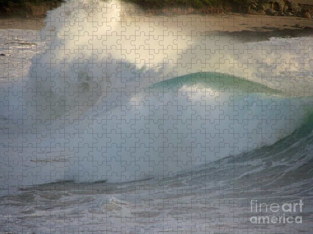 Carmel Jigsaw Puzzle featuring the photograph Heavy Surf at Carmel River Beach by James B Toy