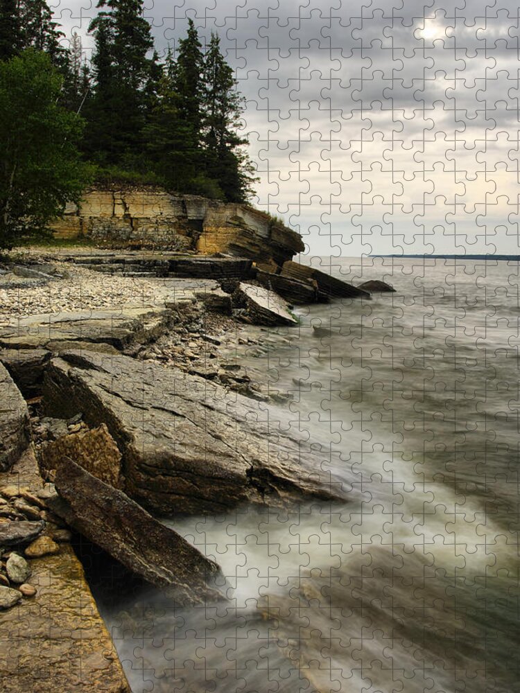 Water's Edge Jigsaw Puzzle featuring the photograph Hecla Provincial Park by Ianchrisgraham