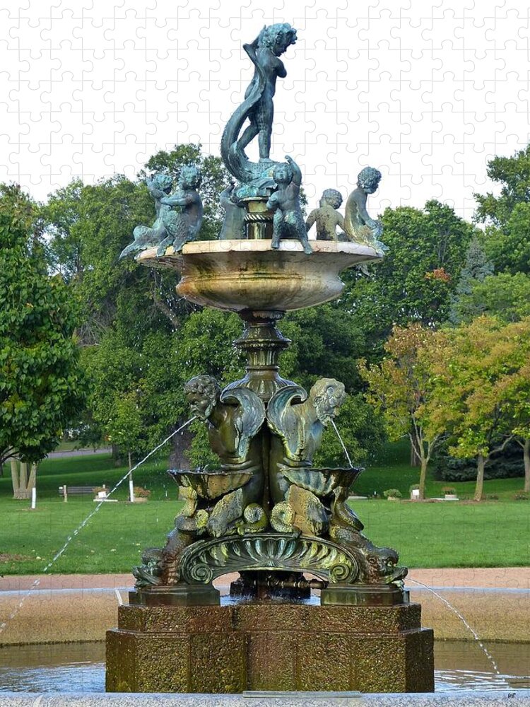 Heffelfinger Fountian Jigsaw Puzzle featuring the photograph Heffelfinger Fountain by Will Borden