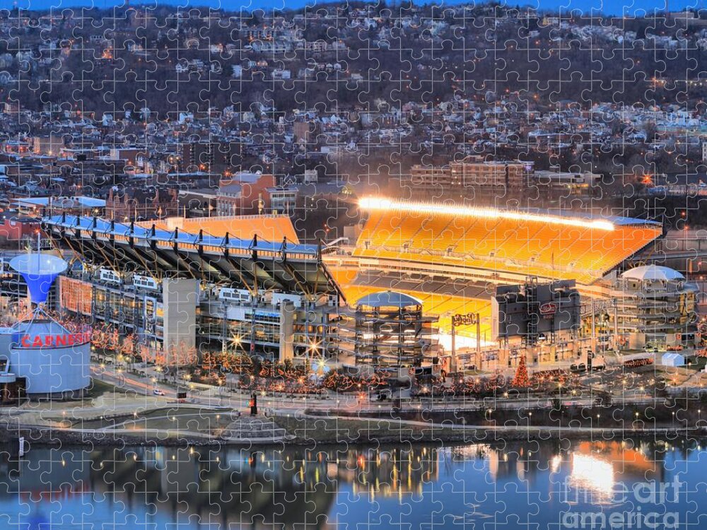 Heinz Field Jigsaw Puzzle featuring the photograph Heinz Field At Night by Adam Jewell