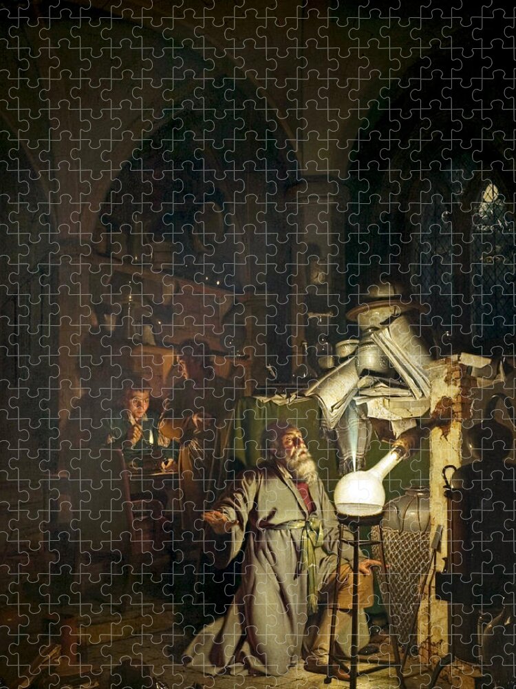 Science Jigsaw Puzzle featuring the painting Hennig Brand, German Alchemist by Science Source