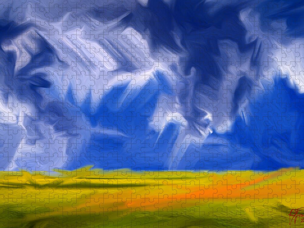 Digital Art Jigsaw Puzzle featuring the digital art Here comes the storm by Vincent Franco