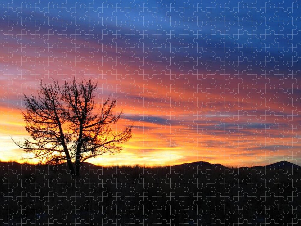 Sunset Landscape Jigsaw Puzzle featuring the photograph High Desert Sunset by Kevin Desrosiers