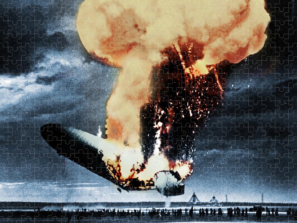 History Jigsaw Puzzle featuring the photograph Hindenburg Disaster, May 6th, 1937 by Science Source