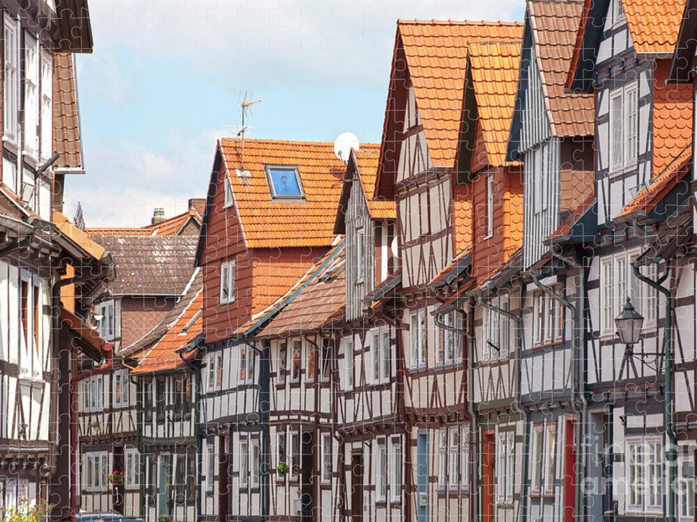 City Jigsaw Puzzle featuring the photograph Historic houses in Germany by Heiko Koehrer-Wagner