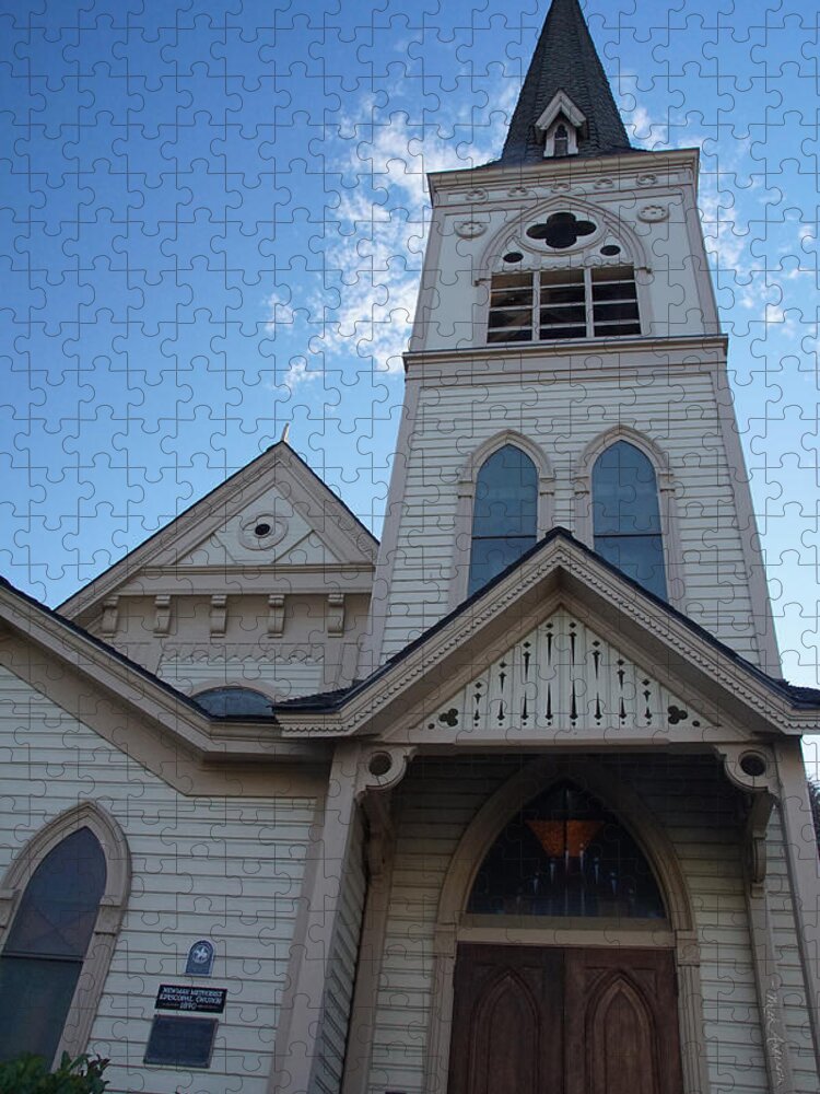 Historic Jigsaw Puzzle featuring the photograph Historic Methodist Church Looking Up by Mick Anderson