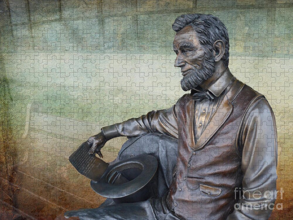 Springfield Illinois Jigsaw Puzzle featuring the photograph History - Abraham Lincoln Contemplates - Luther Fine Art by Luther Fine Art
