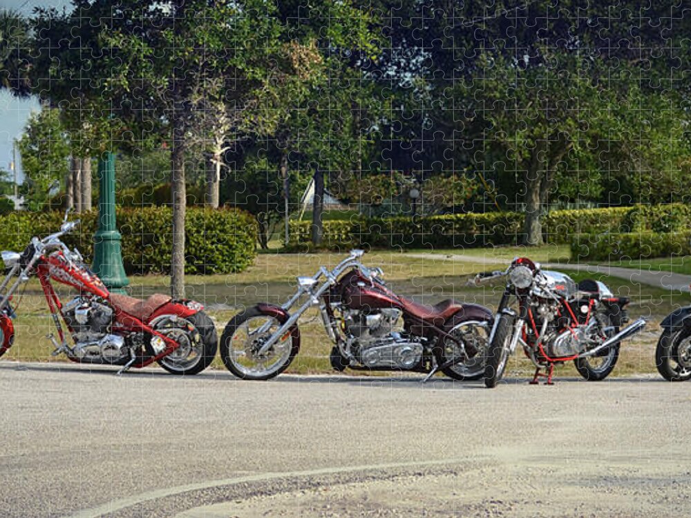 Harley Jigsaw Puzzle featuring the photograph Hogs And Choppers by Laura Fasulo
