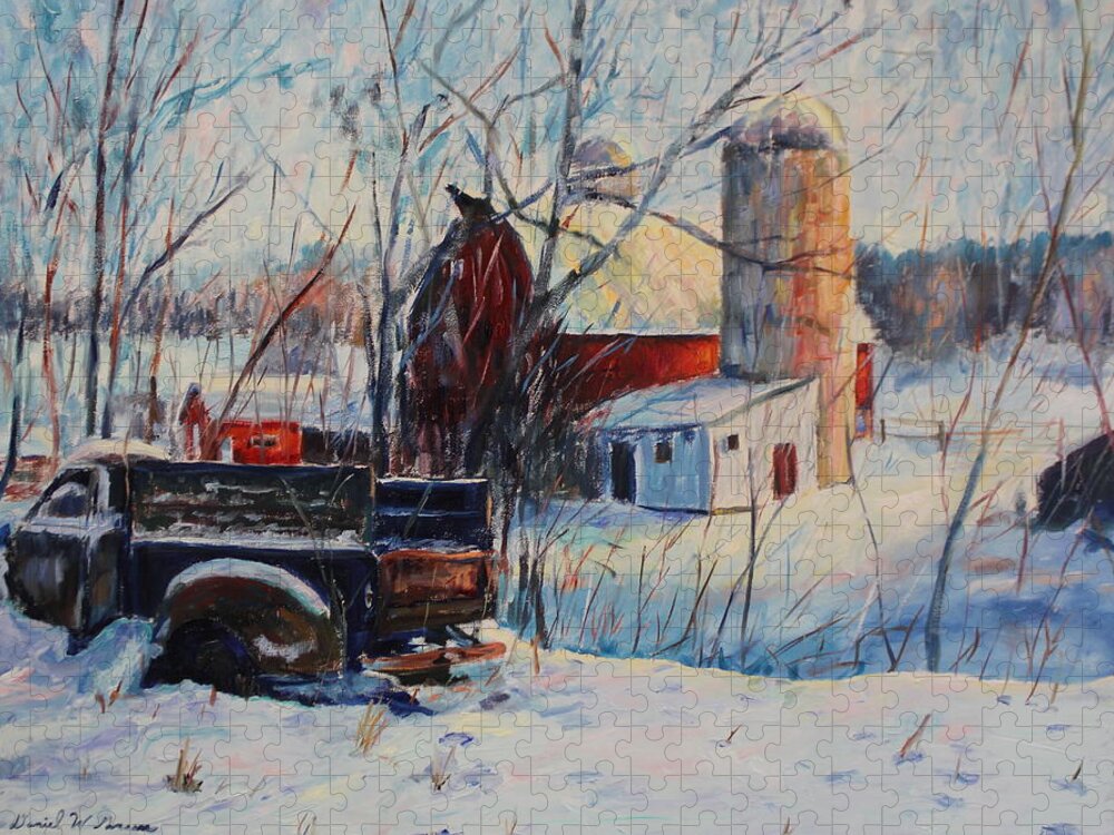 Junkyard Jigsaw Puzzle featuring the painting Homestead by Daniel W Green