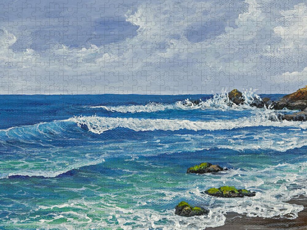 Hookipa Jigsaw Puzzle featuring the painting Hookipa by Darice Machel McGuire