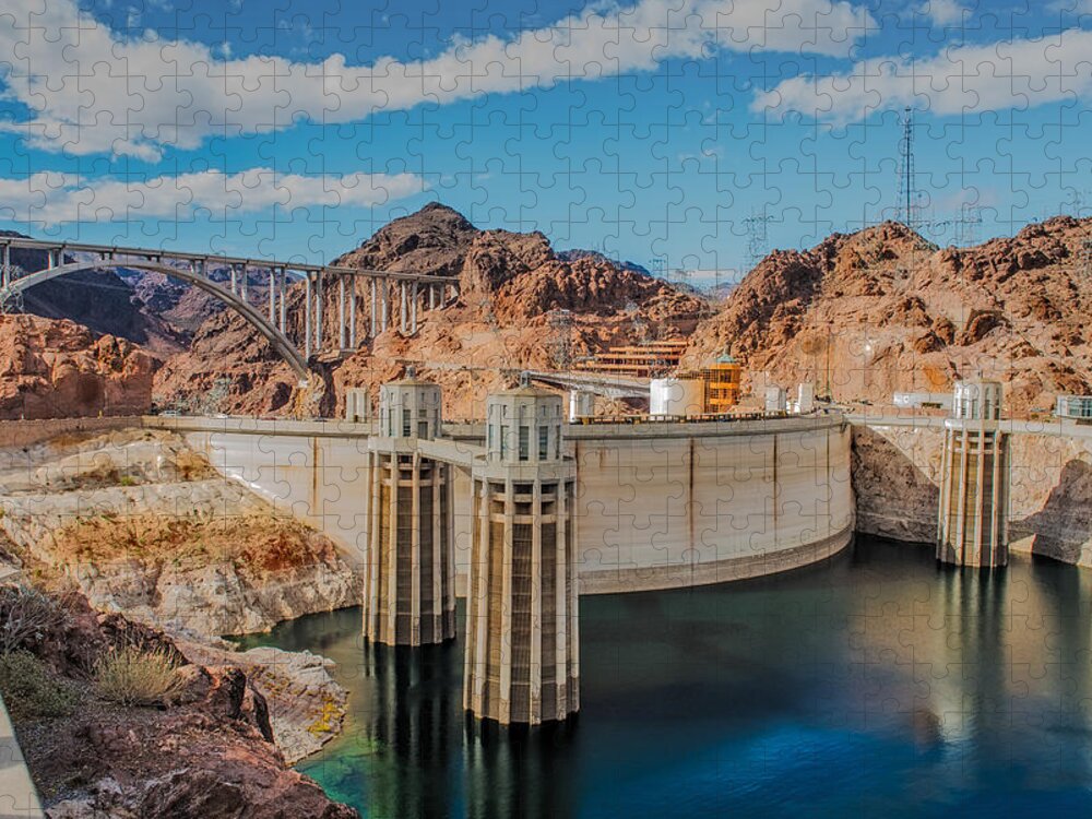 Hoover Dam Reservoir Jigsaw Puzzle featuring the photograph Hoover Dam Reservoir by Paul Freidlund