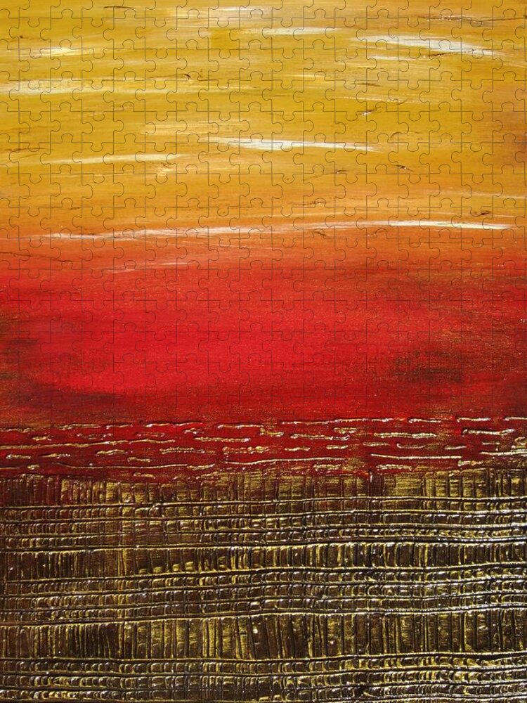  Jigsaw Puzzle featuring the painting Horizon by Kathy Sheeran