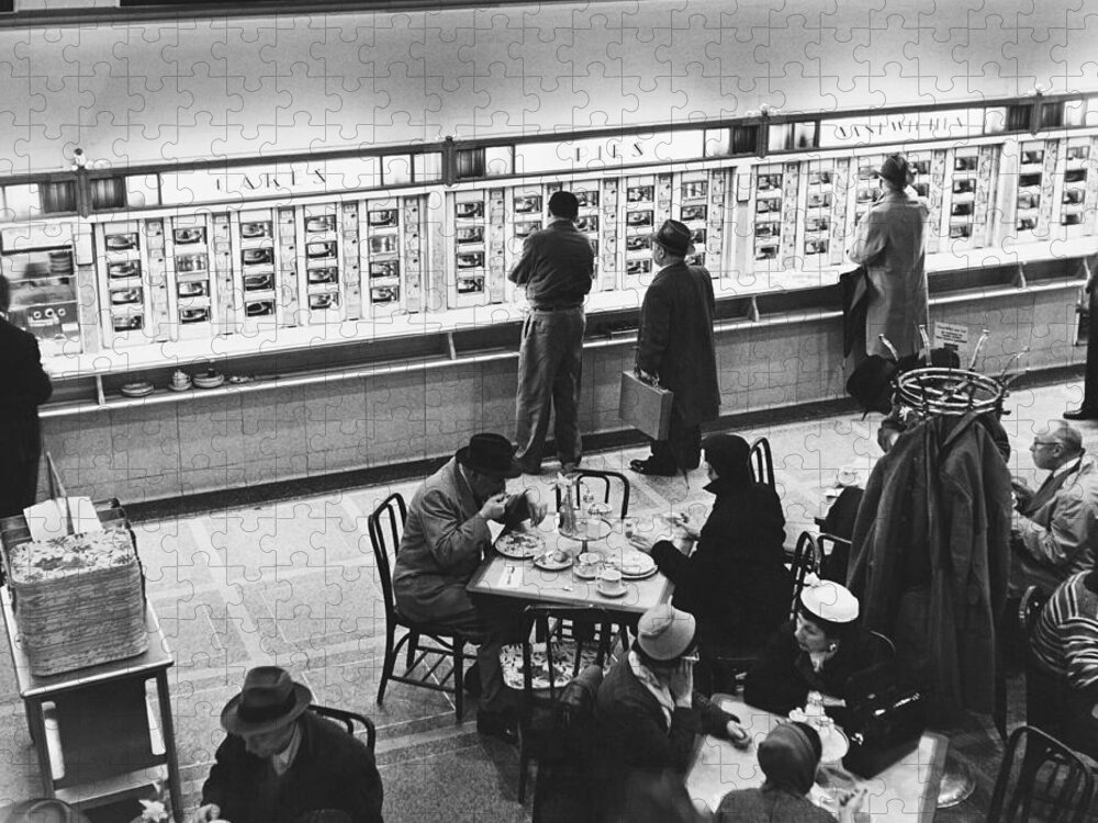 Historic Jigsaw Puzzle featuring the photograph Horn & Hardart Automat, Nyc, 1957 by Albert Mozell