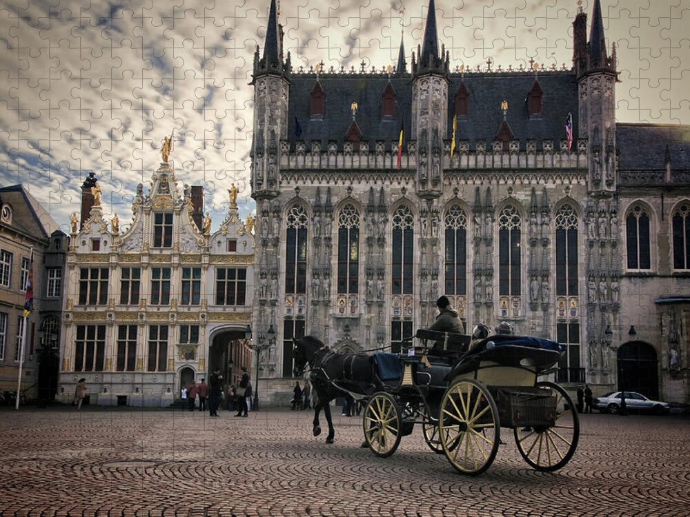 City Jigsaw Puzzle featuring the photograph Horse and Carriage by Joan Carroll