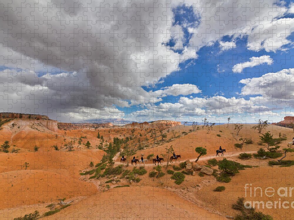 00536687 Jigsaw Puzzle featuring the photograph Horseback Riders On Trail Bryce Canyon by Yva Momatiuk John Eastcott