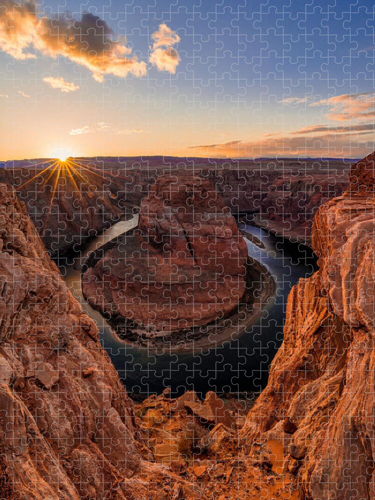 Horseshoe Bend Jigsaw Puzzle featuring the photograph Horseshoe Bend by Chad Dutson