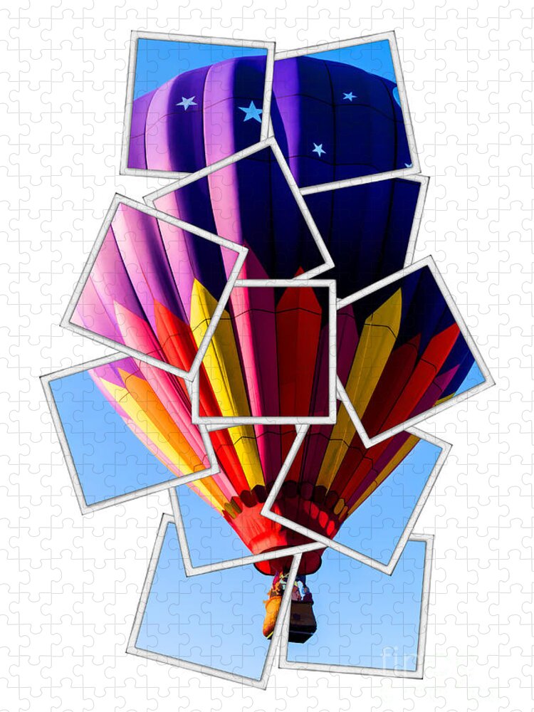 Hot Jigsaw Puzzle featuring the photograph Hot Air Balloon Polaroid by Edward Fielding