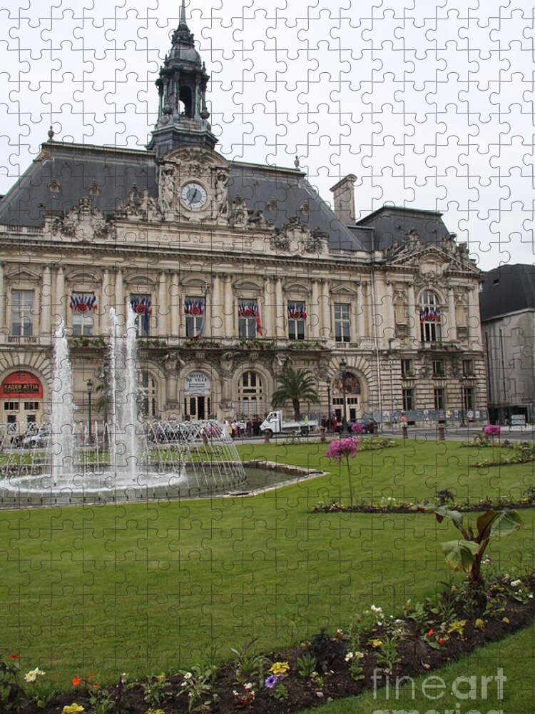 City Hall Jigsaw Puzzle featuring the photograph Hotel De Ville - Tours by Christiane Schulze Art And Photography