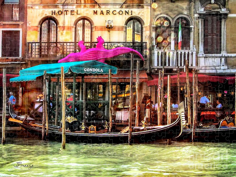 Hotel Jigsaw Puzzle featuring the digital art Hotel Marconi.Venice. by Jennie Breeze