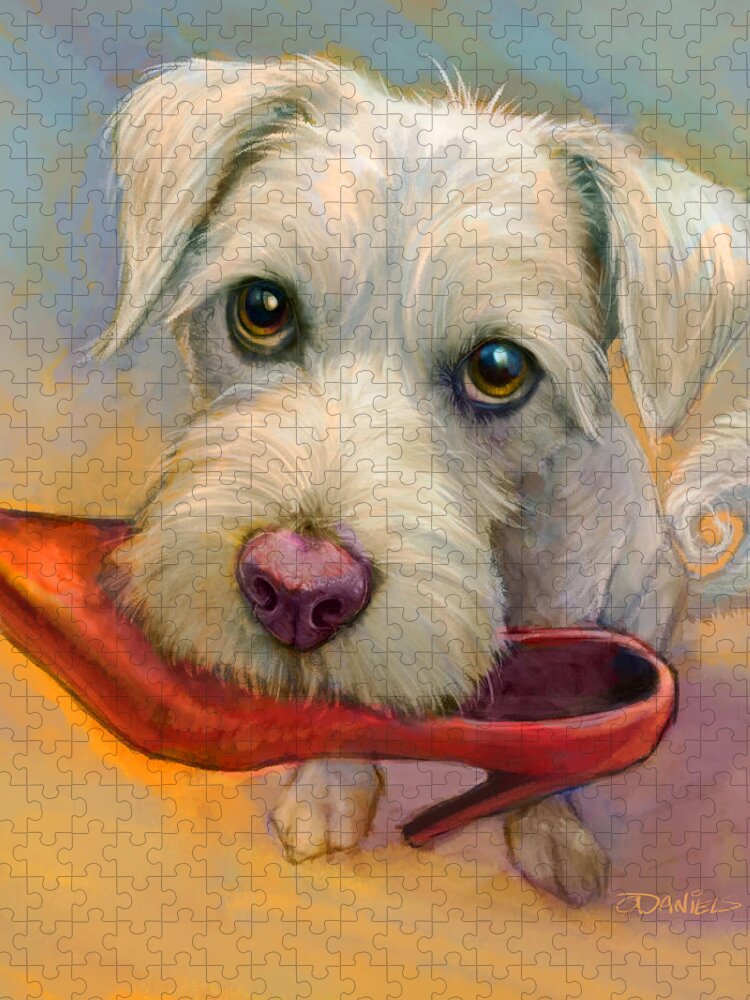 Dogs Jigsaw Puzzle featuring the painting A Girls Best Friend by Sean ODaniels