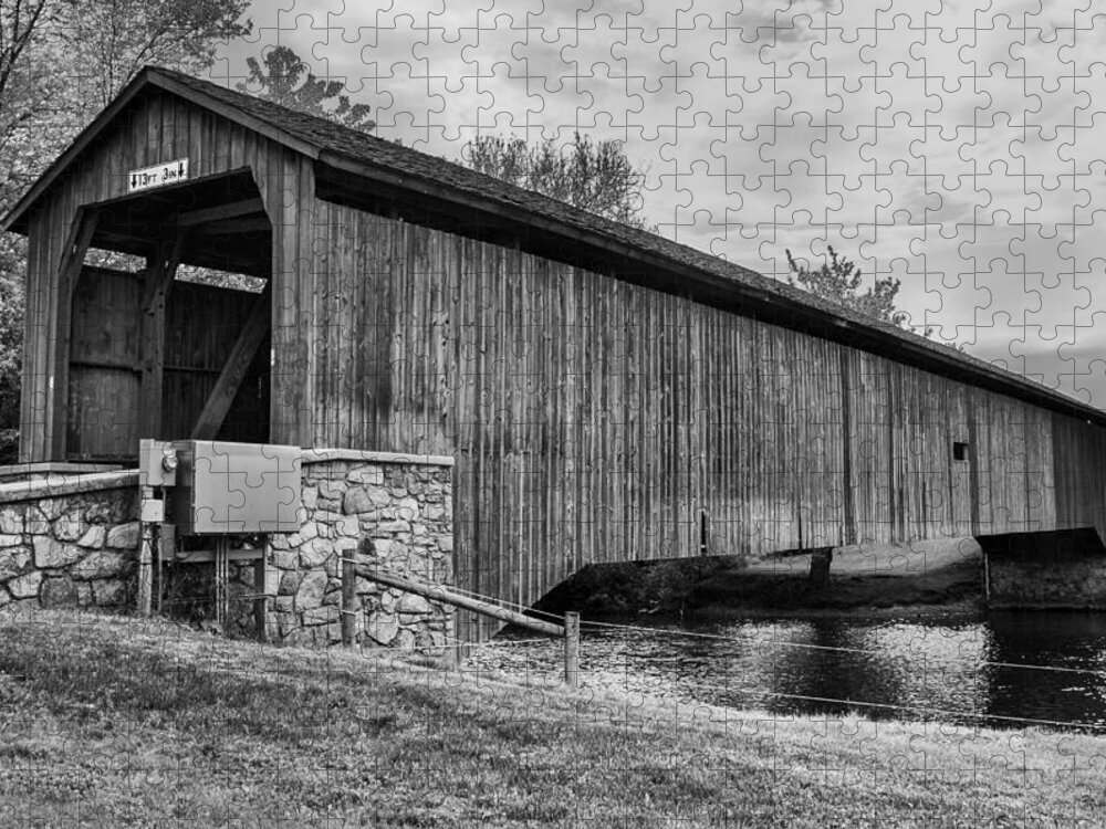 Bridges Jigsaw Puzzle featuring the photograph Hunsecker's Mill Bridge by Guy Whiteley