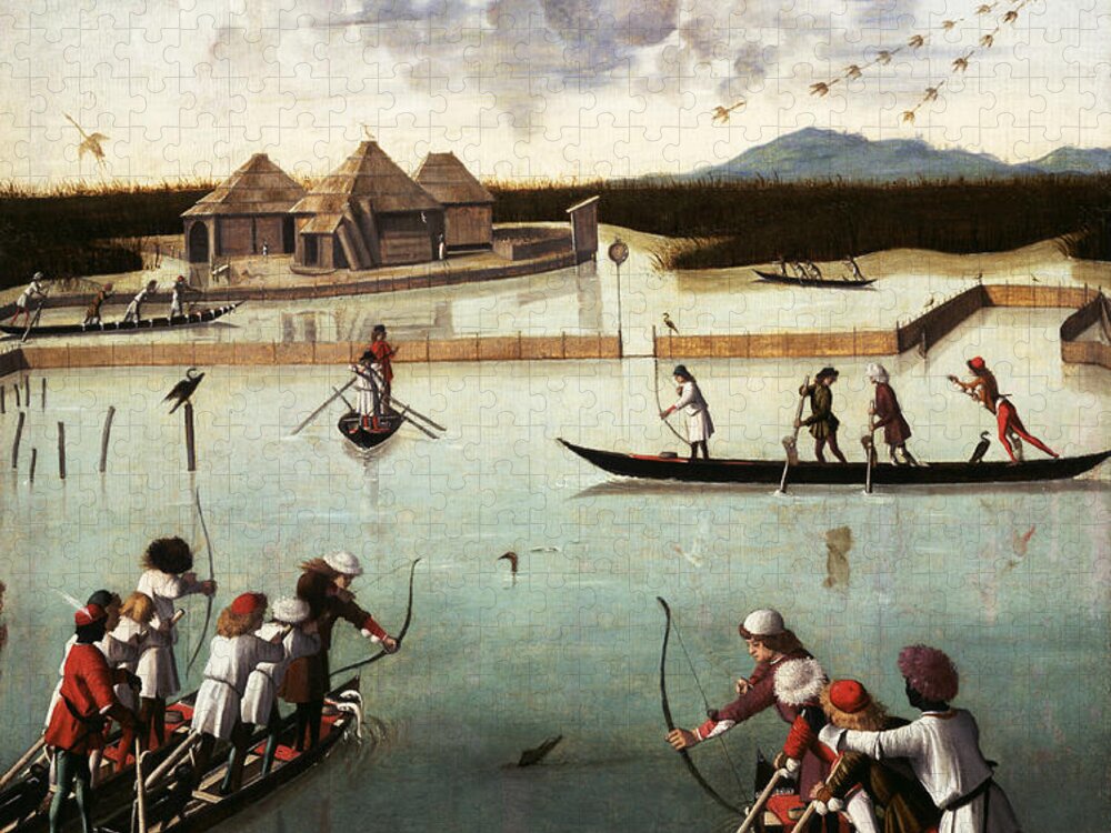 Hunting Jigsaw Puzzle featuring the photograph Hunting On The Lagoon, Venice by Getty Research Institute