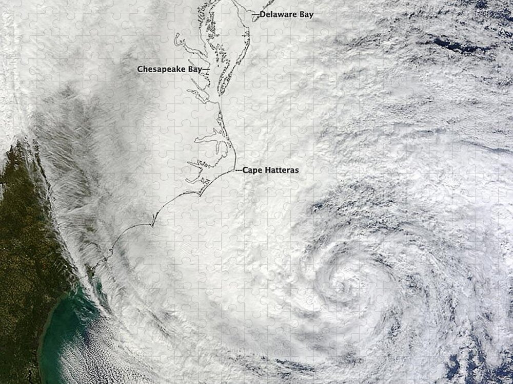 Wind Jigsaw Puzzle featuring the photograph Hurricane Sandy, October 30 2012. Nasa by Callista Images