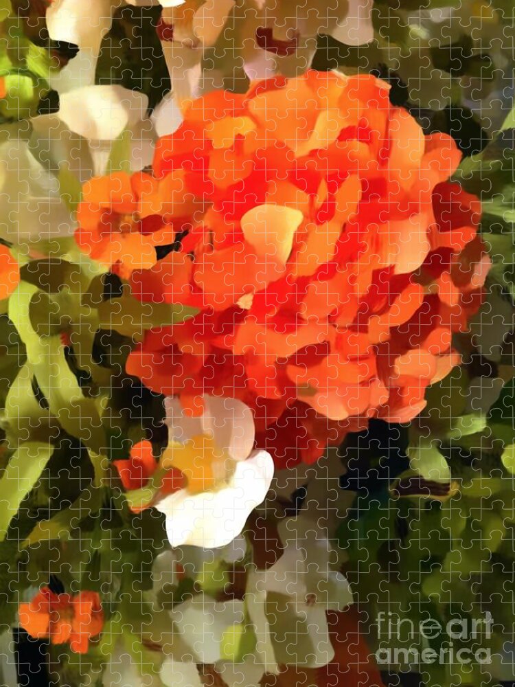 Hydrangea Jigsaw Puzzle featuring the photograph Hydrangea Coral Impression by Saundra Myles