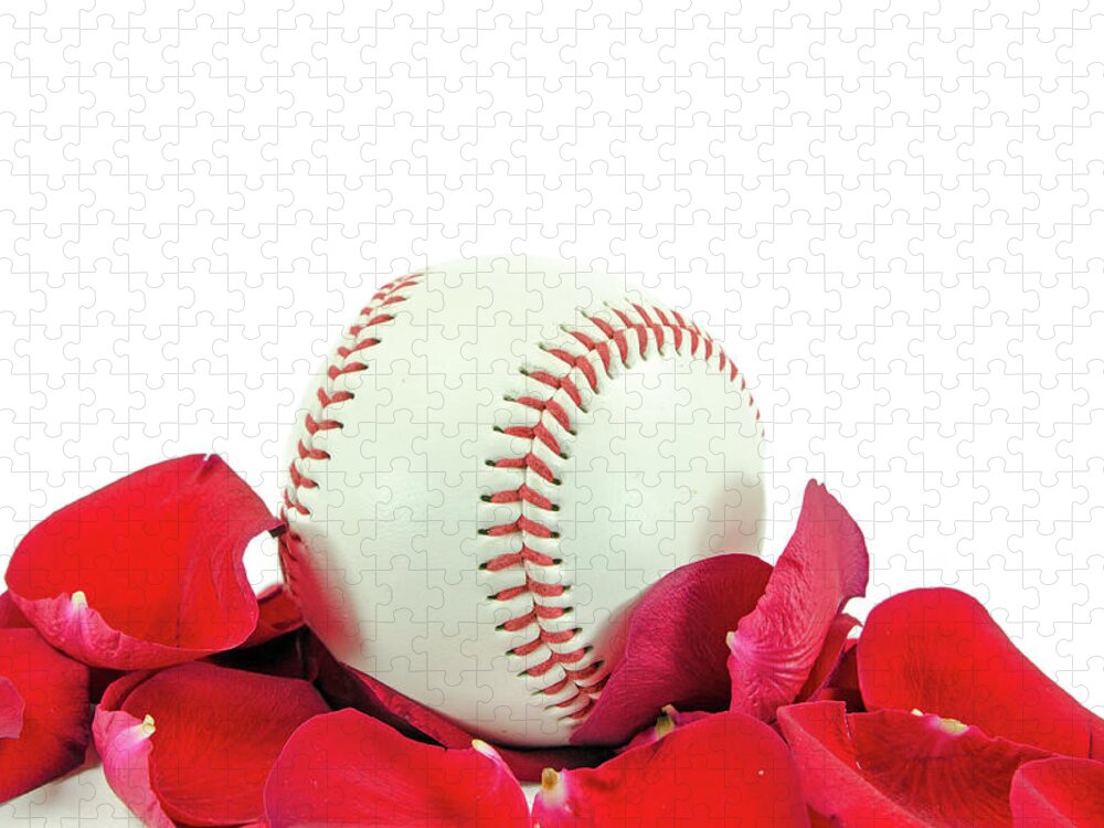 White Background Jigsaw Puzzle featuring the photograph I Love Baseball by Wwing