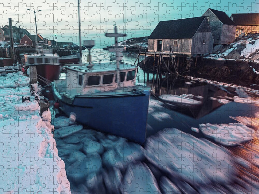 Scenics Jigsaw Puzzle featuring the photograph Ice Cakes In Motion by Shaunl