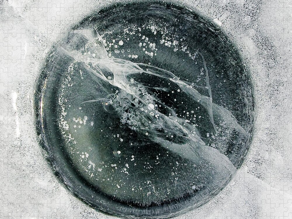 Ice Jigsaw Puzzle featuring the photograph Ice Fishing Hole 8 by Steven Ralser