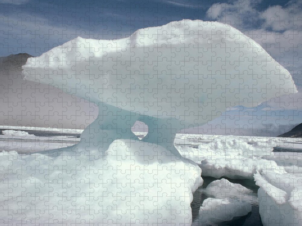 Feb0514 Jigsaw Puzzle featuring the photograph Iceberg And Ice Floes Baffin Island by Flip Nicklin