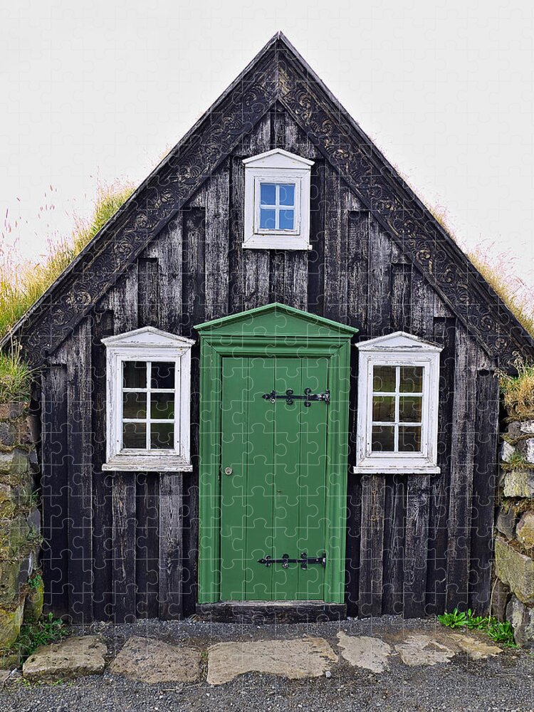 Grass Jigsaw Puzzle featuring the photograph Icelandic old house by Ivan Slosar