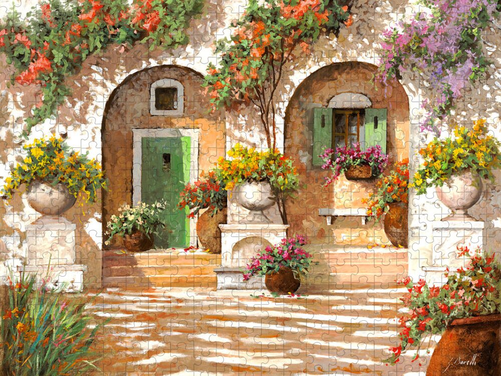 Arches Jigsaw Puzzle featuring the painting Il Cortile by Guido Borelli