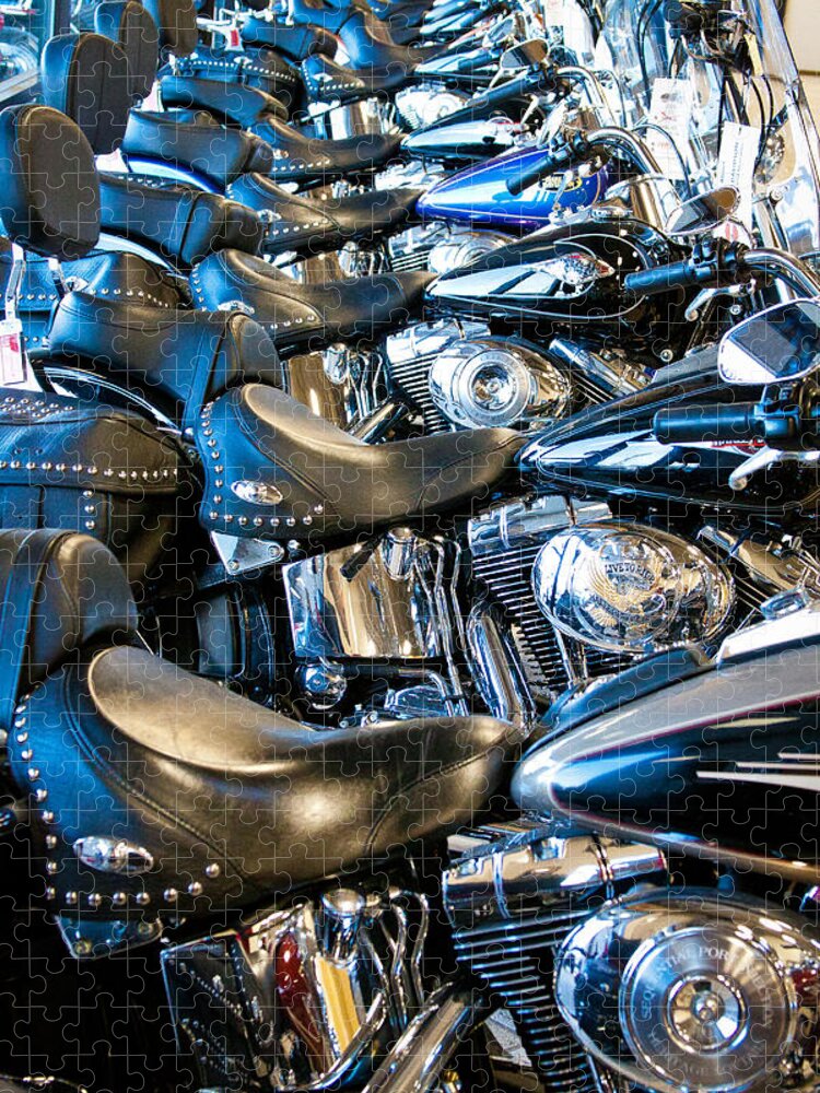Classic Cycle Jigsaw Puzzle featuring the photograph I'll Have a Dozen Harley's to Go Please by David Patterson