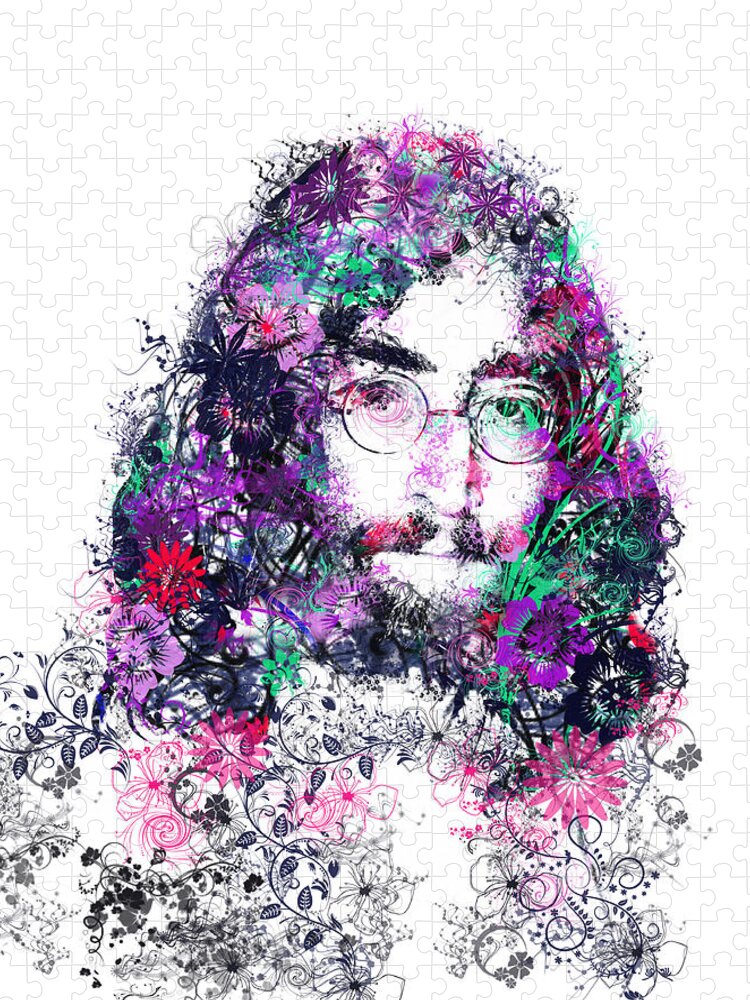 John Lennon Jigsaw Puzzle featuring the painting Imagine 2 by Bekim M