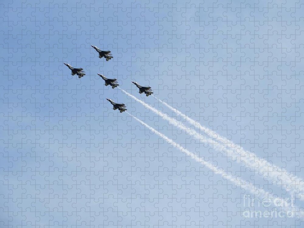 Air Show Jigsaw Puzzle featuring the photograph In Formation 2 by Joseph Baril