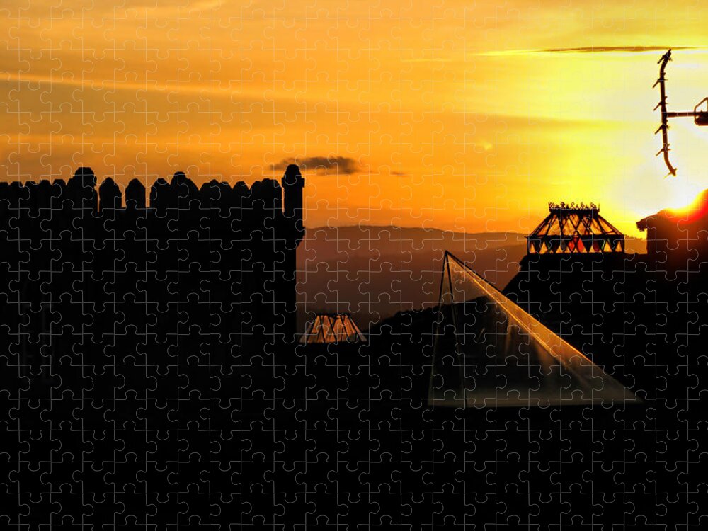 Sunset Spires Jigsaw Puzzle featuring the photograph In the Land of the Sunset Spires by Menega Sabidussi