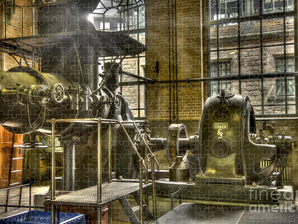 Mechanism Jigsaw Puzzle featuring the photograph In The Ship-Lift Engine Room by Heiko Koehrer-Wagner