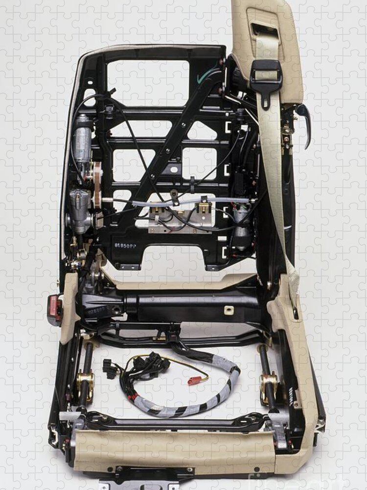 Automated Jigsaw Puzzle featuring the photograph Inner Workings Of A Car Seat by Dave Rudkin / Dorling Kindersley