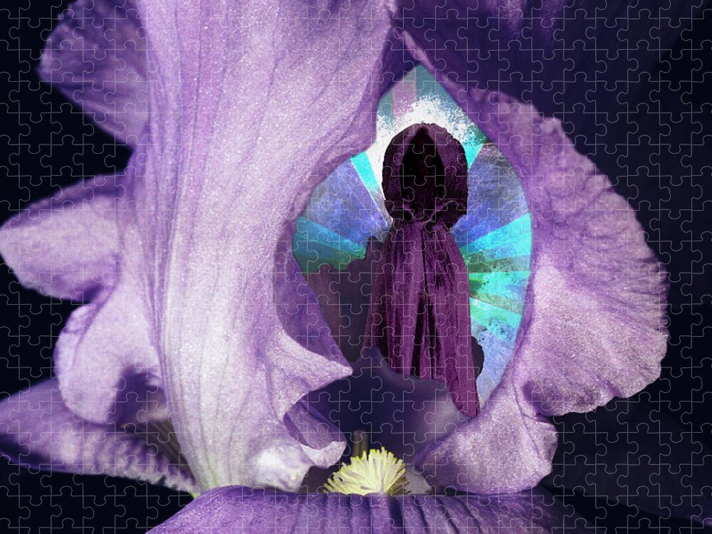 Iris Jigsaw Puzzle featuring the digital art Inside the Iris by Lisa Yount