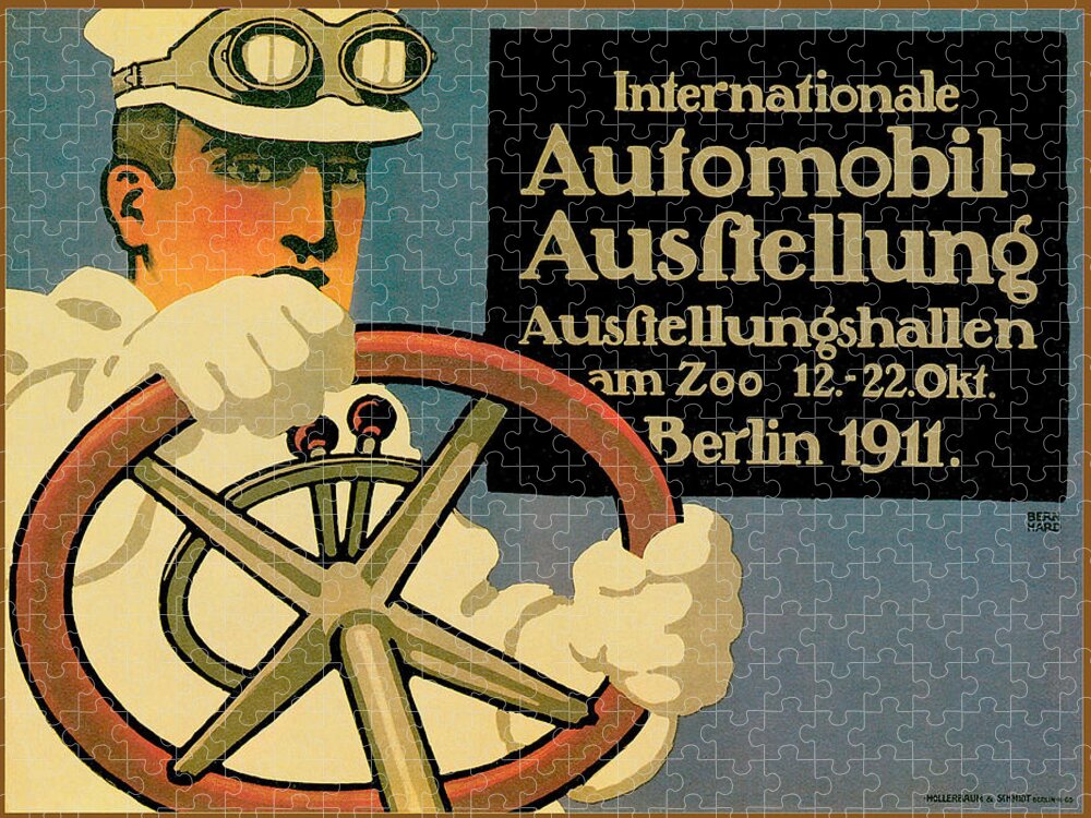 Vintage Automobile Ads And Posters Jigsaw Puzzle featuring the photograph Internationale Automobile Ausftellung by Vintage Automobile Ads and Posters